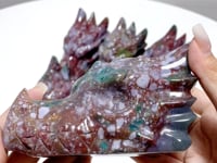 6 Pieces Beautiful Ocean Jasper Dragon Head Carving