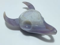 Large Geode Druzy Agate Demon Sheep Head Carving