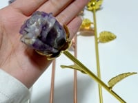 3 Color Chevron Amethyst Rose Flower Carving Wholesale #1 Shape