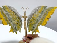 Natural Bumble Bee Stone Jasper Butterly Wing Carving With Stand