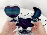 Beautiful Fluorite LED Table Lamp Flower Moon & Heart Shape