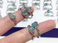 2 Color Clear Apatite Green&Blue Ring