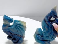 2 Pieces Trolleite Flying Dragon Carving