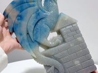 Unique Large Trolleite Flying Dragon and Castle Carving