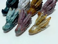 7 Pieces Colorful Ocean Jasper Dragon Head Carving