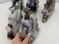 5 Pieces Large Volcanic Agate Unicorn Carving(UV-Reactive)