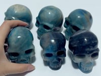 6 Pieces Trolleite Stone Skull Carving