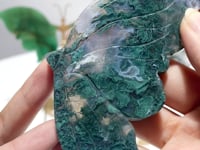 4 Pairs Butterfly Wing Carving With Stand Green Aventurine Flower Agate Moss Agate