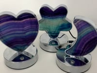Beautiful Fluorite LED Table Lamp Flower Moon & Heart Shape
