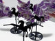4 Pairs Chevron Amethyst Pegasus Wing Crystal Carving With Stand