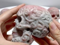 7 Pieces Pink Opal Skull Carving