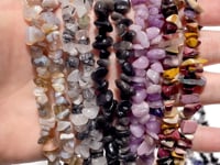 Irregular Crystal Chips Stone DIY Black Tourmaline Lepidolite Loose Beads #5