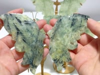 4 Pairs Prehnite Butterfly Wing With Stand