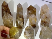 11 Pieces Unique Gold Rutilated Quartz Points