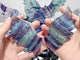 5 Pairs Rainbow Fluorite Angel Wing With Stand
