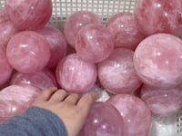 20 Pieces Madagascar Deep Pink Star Rose Quartz Spheres