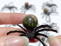 Clear Quartz Unakite Sphere Spider Ornament Handmade Alloy Spider Wholesale