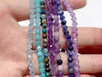 4MM Multi-Faceted Flash Bead Bracelets Wholesale Blue Sodalite Aquamarine Amethyst