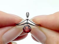 #5 Silver Ring Wholesale Black Tourmaline Garnet Golden Rutile Ring