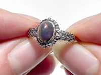 #A3 Silver Ring Wholesale White Opal Blue Moonstone Ring