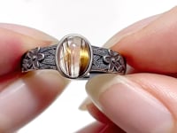 #B4 Silver Rings Wholesale Moonstone Golden Rutile Garnet Sunstone