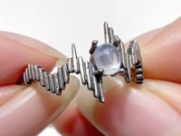 #B5 Silver Ring Wholesale Blue Tanzanite Moonstone Ring