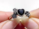 #B6 Silver Rings Wholesale Peridot Smoky Quartz Black Tourmaline Heart Cut Faceted
