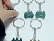 Moss Agate Bat Carving Keychain Wholesale