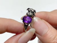 #D15 Silver Rings Dog Shape Wholesale Black Tourmaline Sunstone Amethyst Topaz Citrine