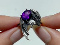 #F4 Silver Rings Dragon Shape Wholesale Sunstone Garnet Amethyst Tourmaline Citrine