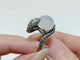 #G2 Silver Rings Snake Shape Wholesale Moonstone Amethyst Citrine Strawberry Quartz Garden Quartz