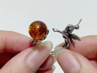 #H5 Silver Rings Flower Fairy Shape Wholesale Kunzite Garden Quartz