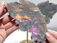 Beautiful Labradorite Butterfly Wing Carving With Stand