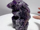 Large Chevron Amethyst Dragon With Castle Carving