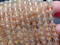 15 Pieces 6mm Rutile Quartz Beads 3-Loop Bracelet/Necklace For DIY