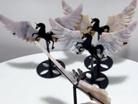 4 Pairs Beautiful Agate Small Pegasus Wing Carving With Stand