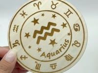 12 Constellations Wooden Slices Crystal Astrology Gift Coaster