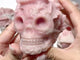 7 Pieces Pink Opal Butterfly Skull Carving