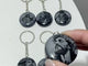 Black Obsidian Engraved Jesus Christ Round Slices Keychain Wholesale
