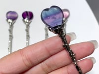 Rainbow Fluorite Heart Silver Coffee Spoon Wholesale