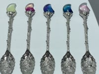 Rainbow Fluorite Moon Silver Coffee Spoon Wholesale