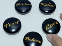 Engraved Obsidian Golden Word Stones Single Words Wholesale