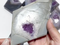 9 Pieces Beautiful Geode Druzy Agate Rhombus Shape