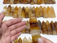 53 Pieces High Quality Fat Golden Hematiod Quartz Tower Points Fire Quartz