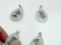White Jade Engraved Mermaid Teardrop Pendant Crystal Pendant Wholesale