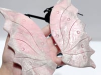 Unique Pink Opal Flying Dragon Wing With Stand