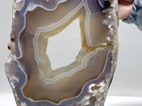 Beautiful Large Sakura Flower Geode Agate With Stand