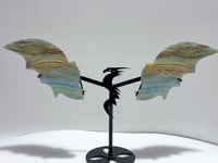 Blue Onyx Stone Flying Dragon Wing With Stand