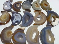 14 Pieces Druzy Geode Agate Moon Face Carving