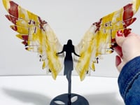 Unique Mookaite Angel Wing Carving With Stand